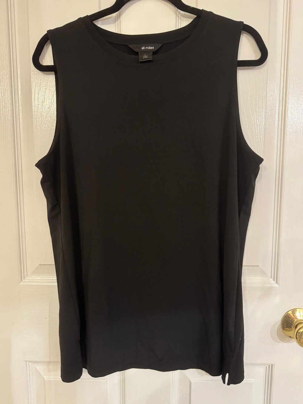 Ali Miles Women’s Black Sleeveless Tank Top Stretch Size Large